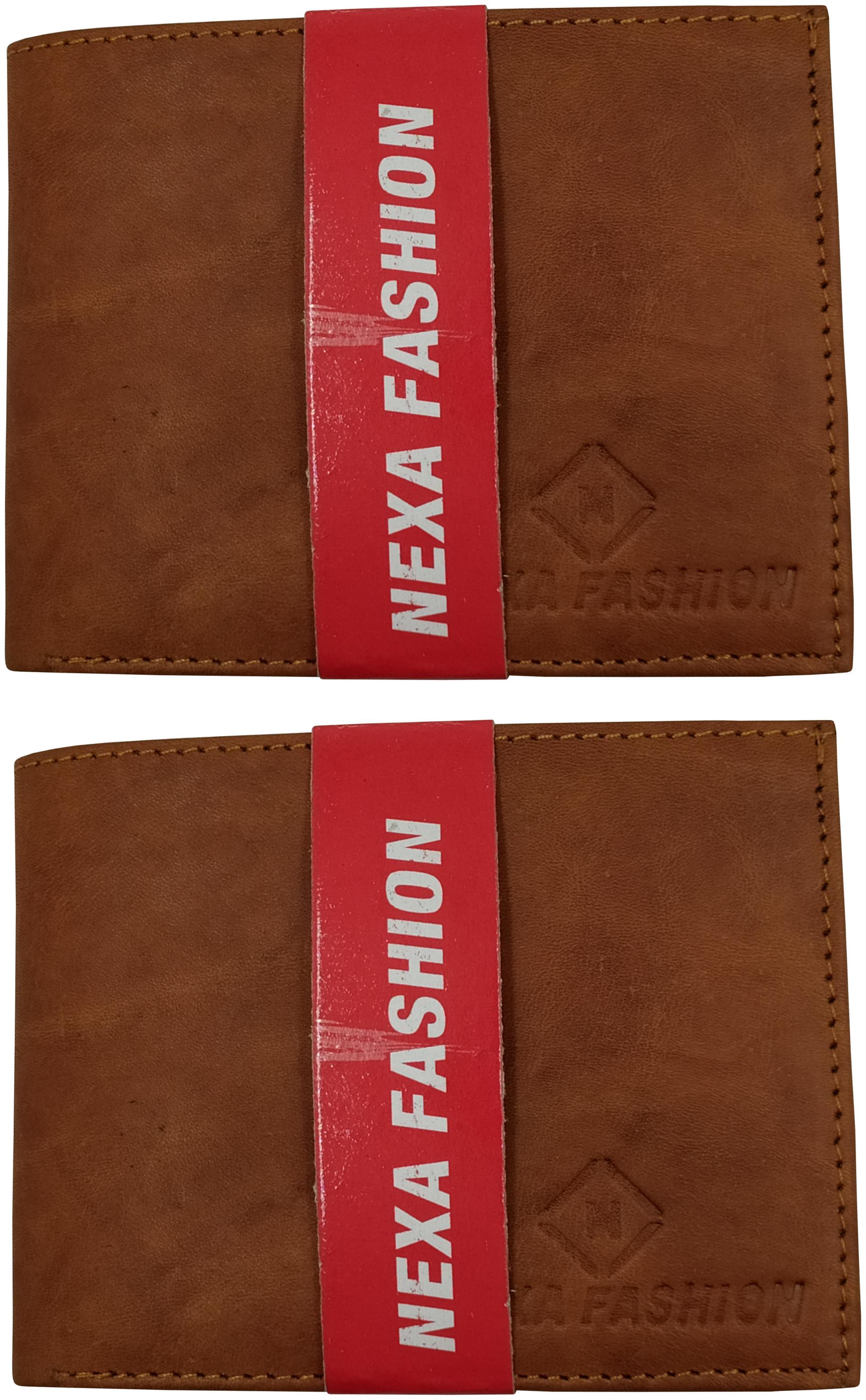 

NEXA FASHION Men Brown Leather Bi-Fold Wallet ( Pack of 2 )