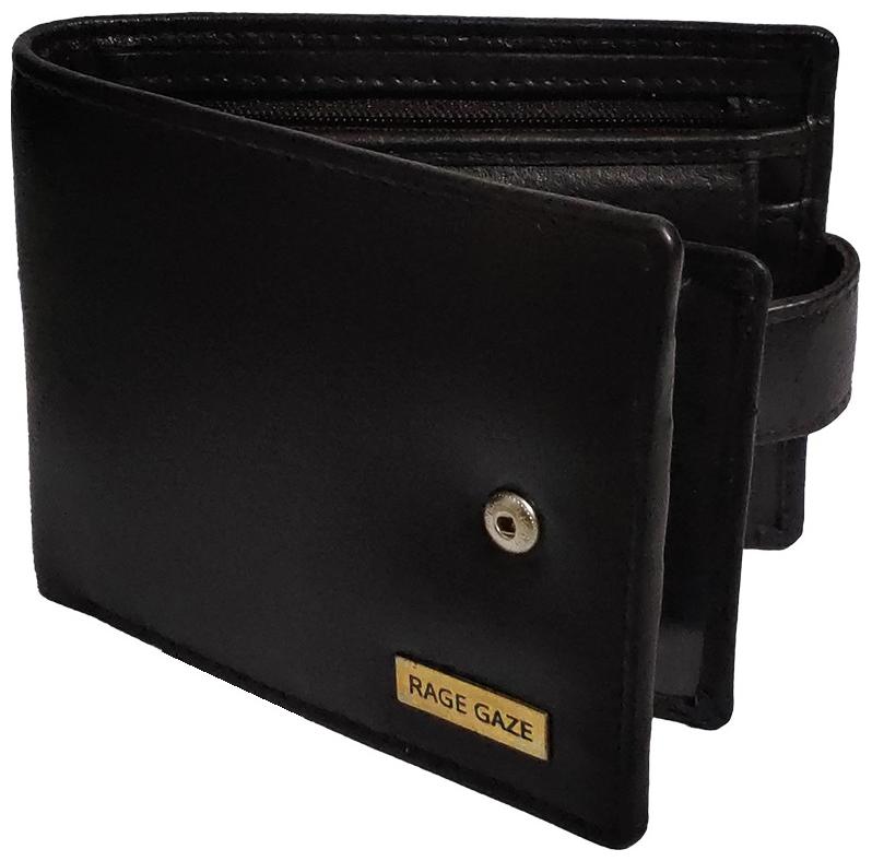 

RAGE GAZE Men Black Leather Bi-Fold Wallet ( Pack of 1 )