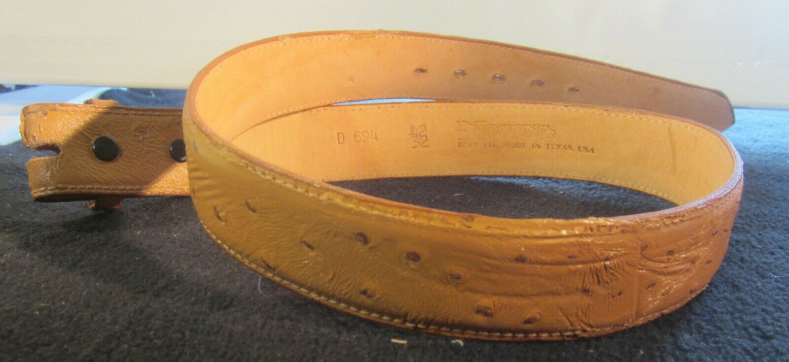 

Men s Nacona Leather Ostrich Belt Cowboy Western Rodeo Wear Tan