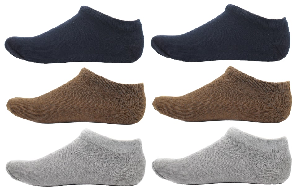 

HASHBEAN Brown Cotton No show socks ( Pack of 6 )