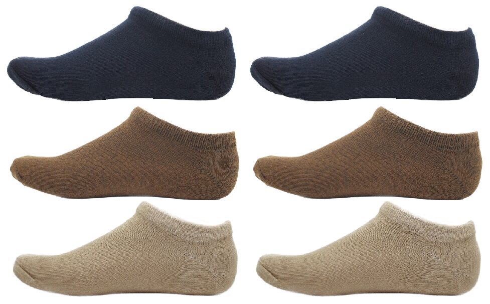 

HASHBEAN Brown Cotton No show socks ( Pack of 6 )