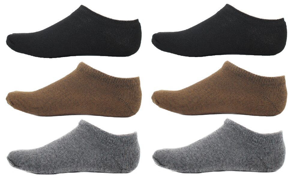 

HASHBEAN Black Cotton No show socks ( Pack of 6 )