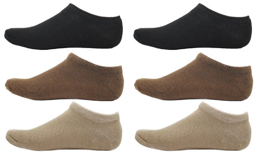 

HASHBEAN Black Cotton No show socks ( Pack of 6 )