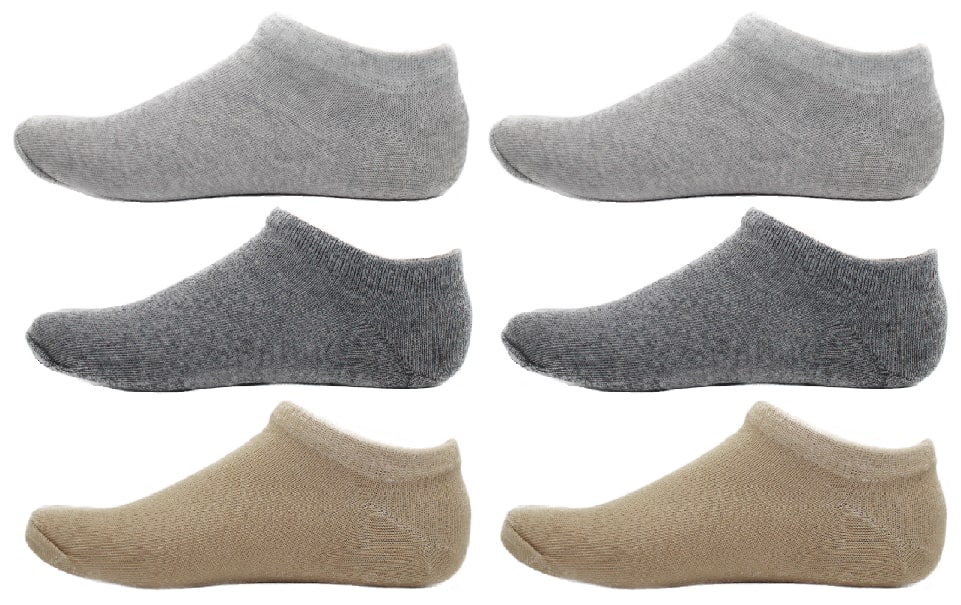 

HASHBEAN Tan Cotton No show socks ( Pack of 6 )