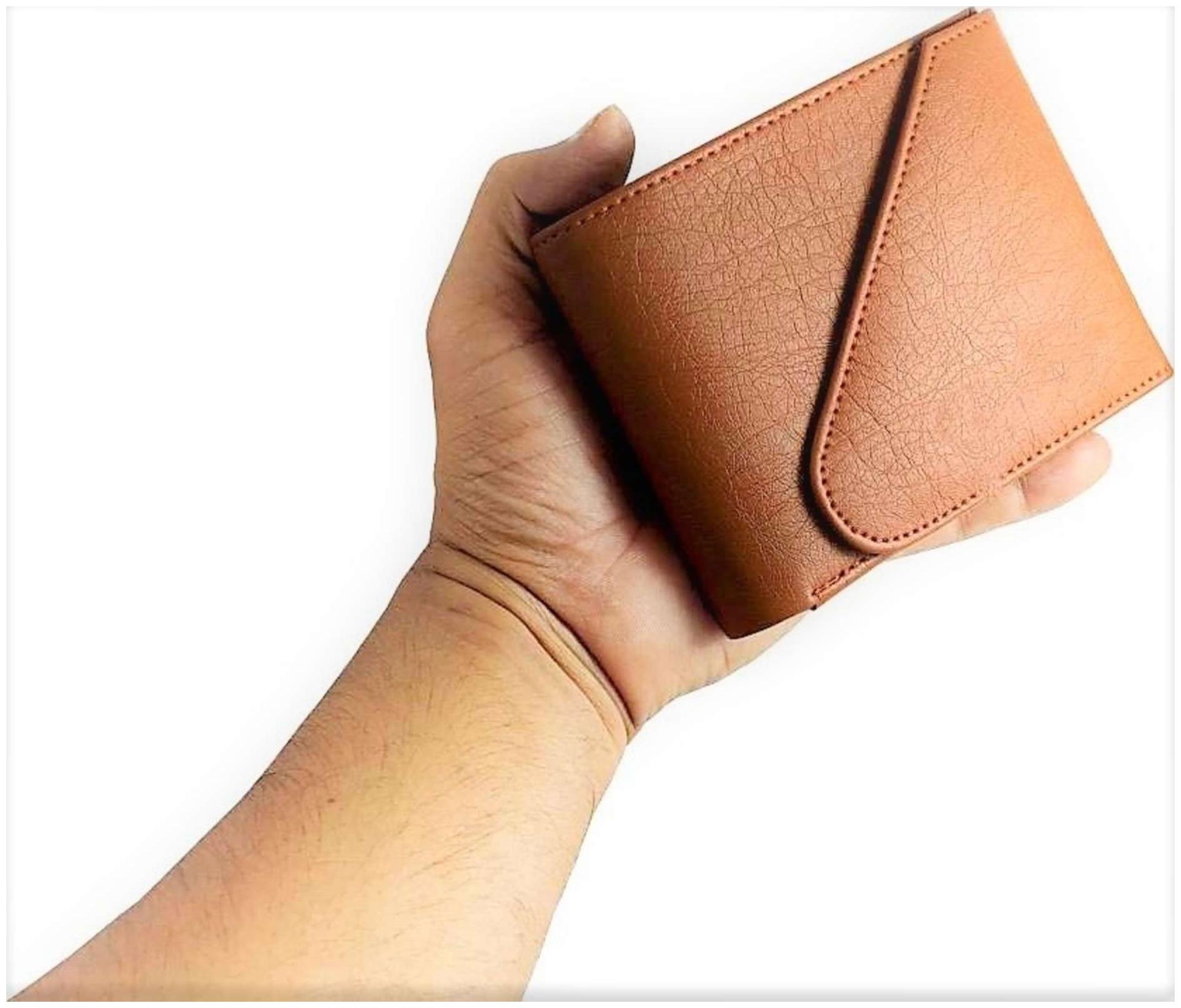 

FRIENDS COMPANY Men Tan Leather Tri Fold Wallet ( Pack of 1 )