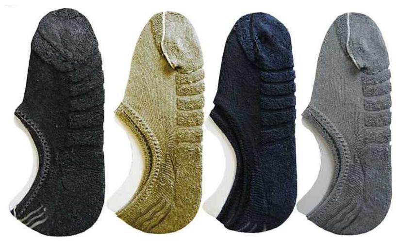 

Men s Women s Self Design Terry Towel Cotton Unisex Loafer Footies Multicolored Socks (Pack of 4)
