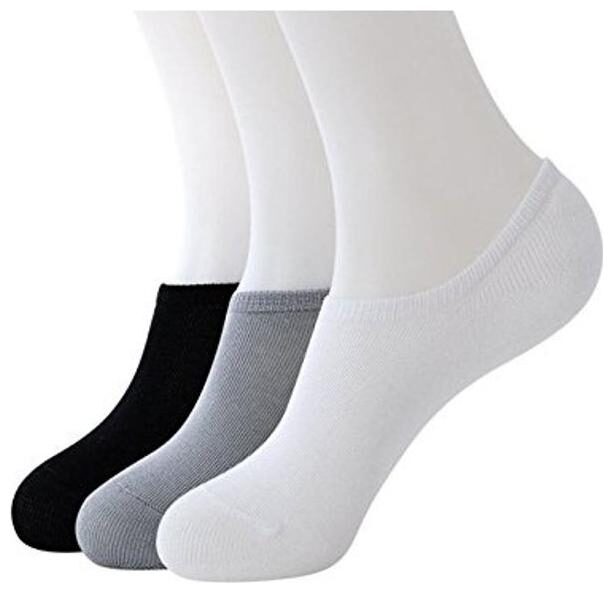 

Men Women Solid Plain No Show Loafer Socks - 3 Pairs