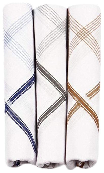 Mens Cotton White Handkerchiefs PACK OF 3