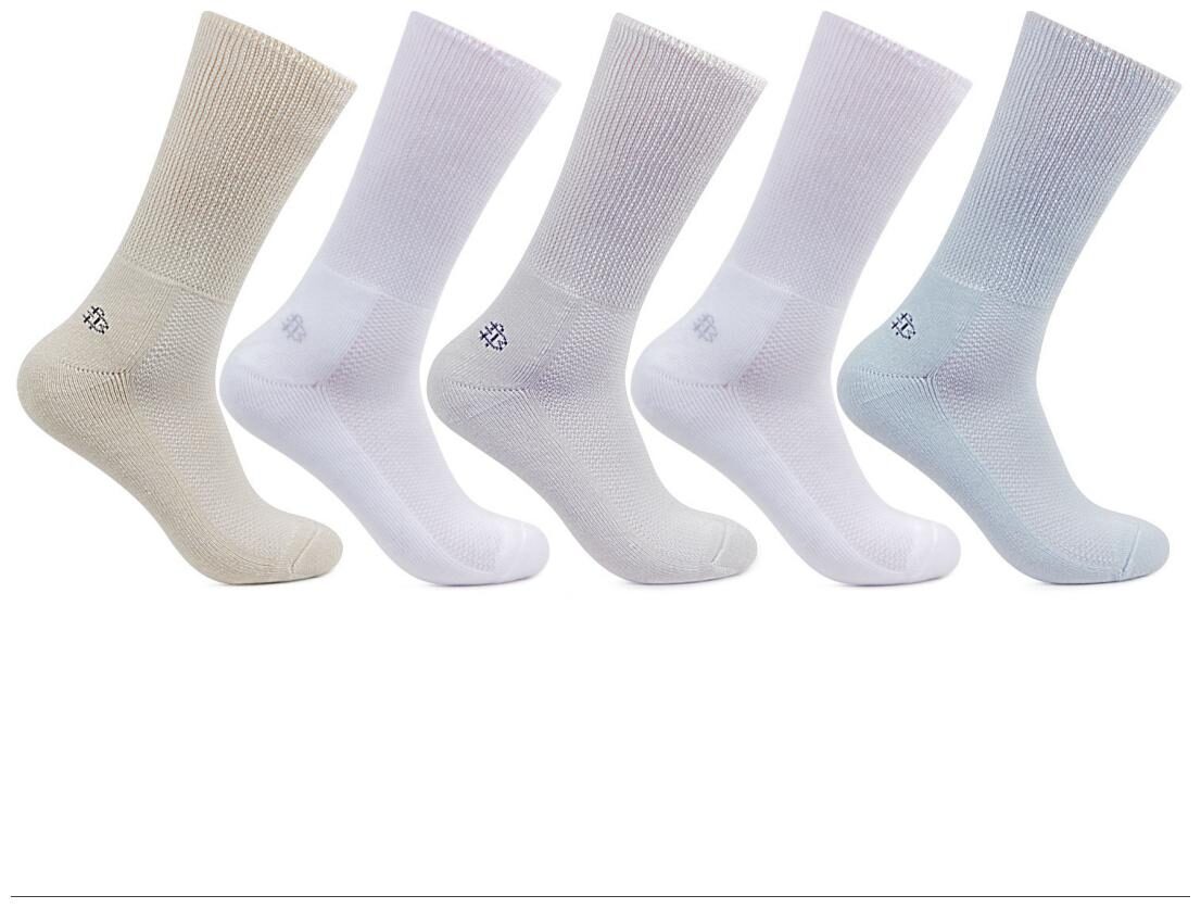 

Mens Crew Length Assorted Pack of 5 Pair Diabetic Socks by Bonjour