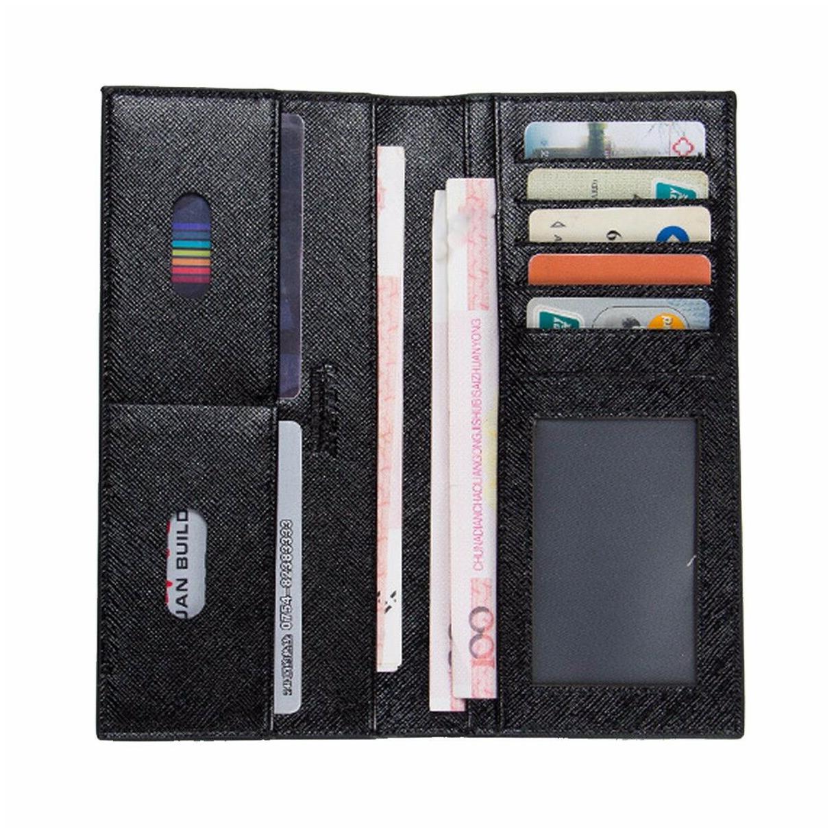 

Mens RFID BLOCKING Vintage Look Genuine Leather Long Bifold Secretary Wallet US