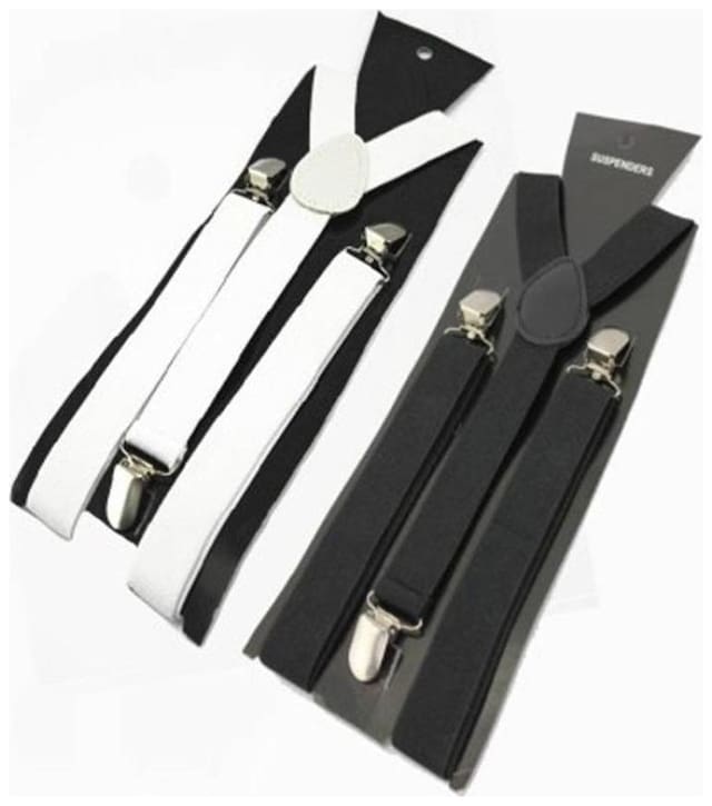 mobidezire Casual  type   Y- back  WHITE & BLACK Suspender For MEN & UNISEX  Pack of 2