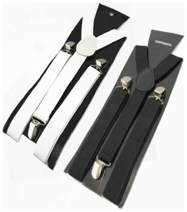 mobidezire Casual  type   Y- back  WHITE & BLACK Suspender For MEN & UNISEX  Pack of 2
