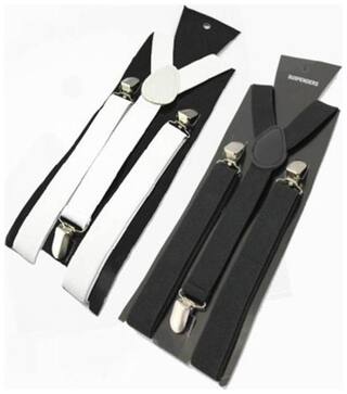 mobidezire Casual  type   Y- back  WHITE & BLACK Suspender For MEN & UNISEX  Pack of 2