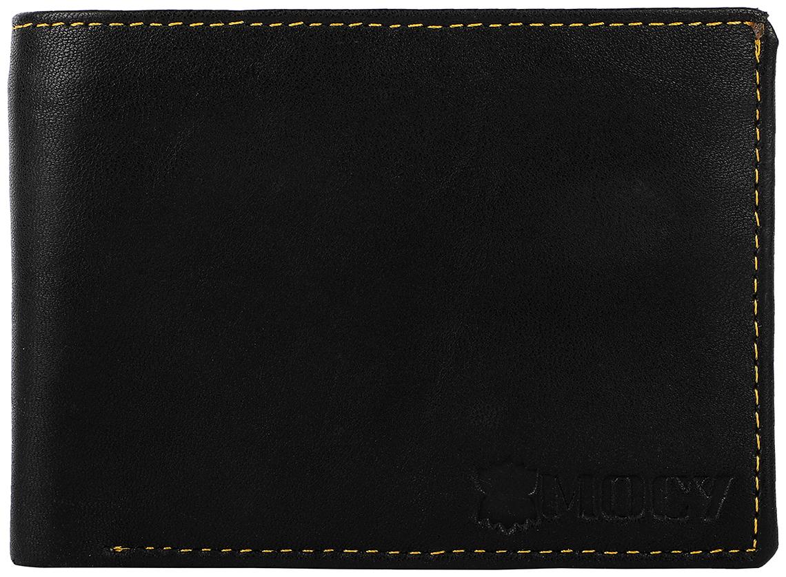 

Mocy Men Black Leather Tri Fold Wallet ( Pack of 1 )