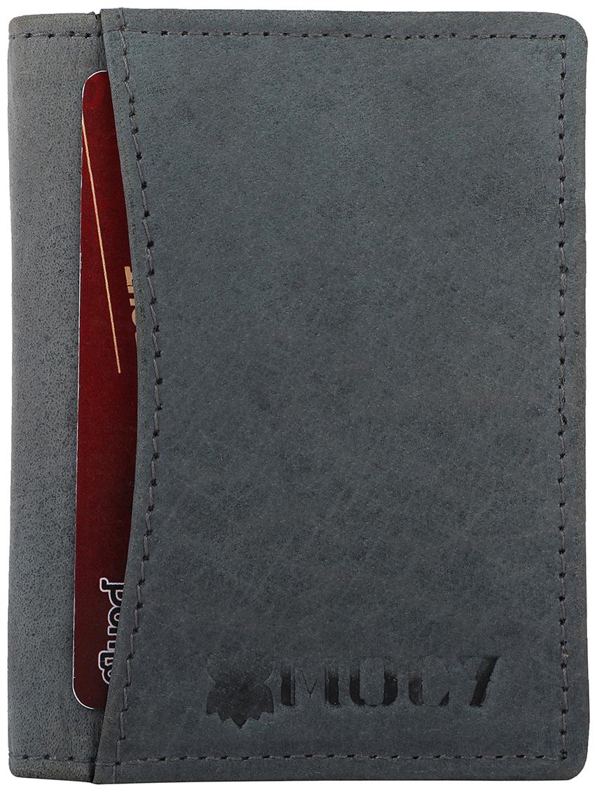 

Mocy New Dark Grey Leather Card holder As Wallet for Unisex