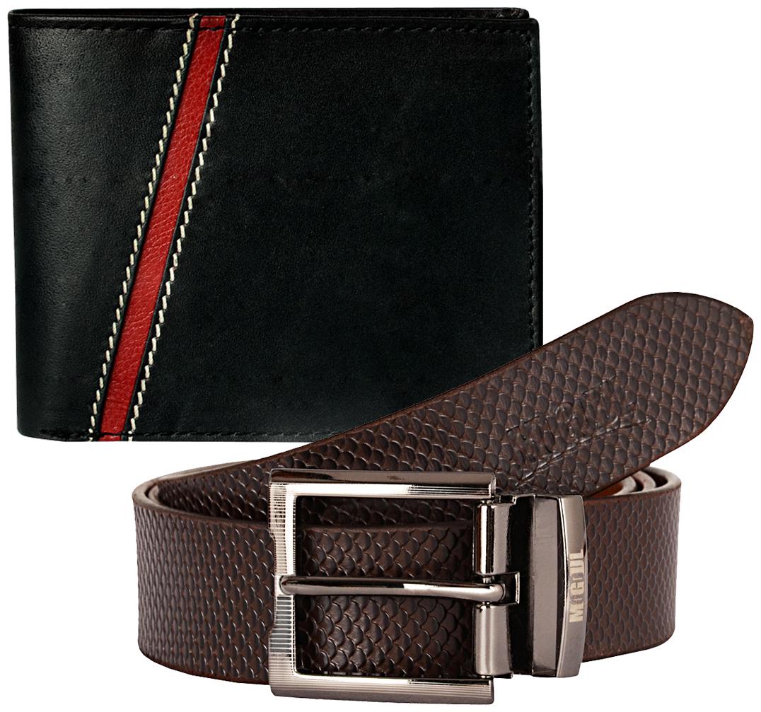 

Mogoul Genuine Leather Mens Belt Wallet Combo (GLBWC-MOGOUL-10-BLACKBROWN)