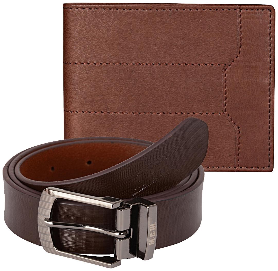 

Mogoul Genuine Leather Mens Belt Wallet Combo (GLBWC-MOGOUL-07-BROWNBROWN)