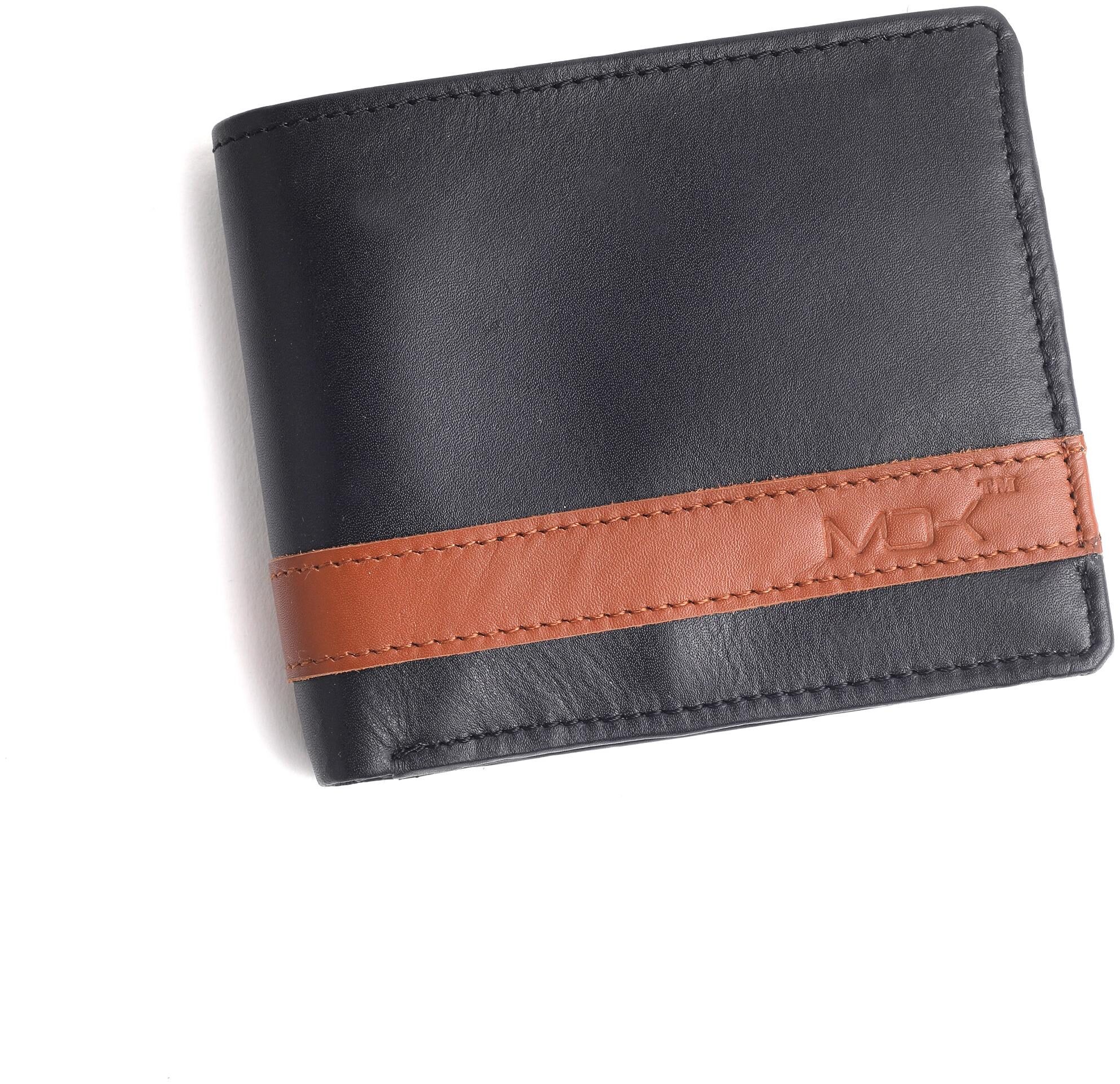 

MOK Men Brown Black Leather Bi-Fold Wallet ( Pack of 1 )
