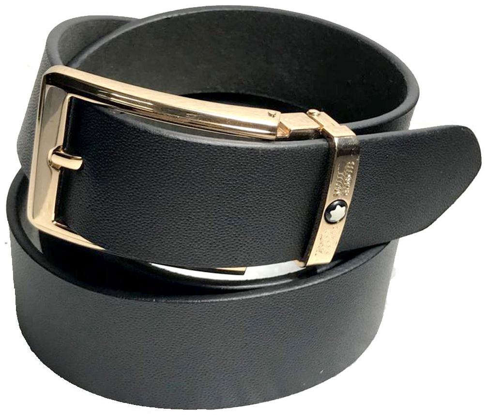 

Mont Black Leather Belt Formal Office Wear Belt For Men - By Deep