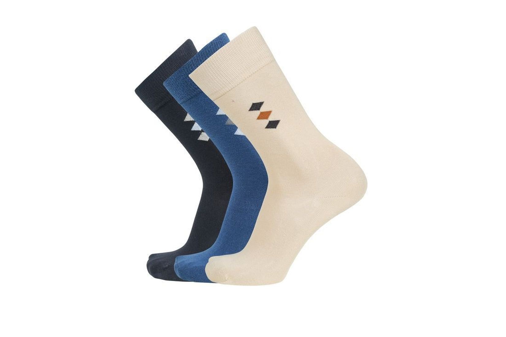 

Montebello Assorted Cotton Calf length socks ( 3 pairs )