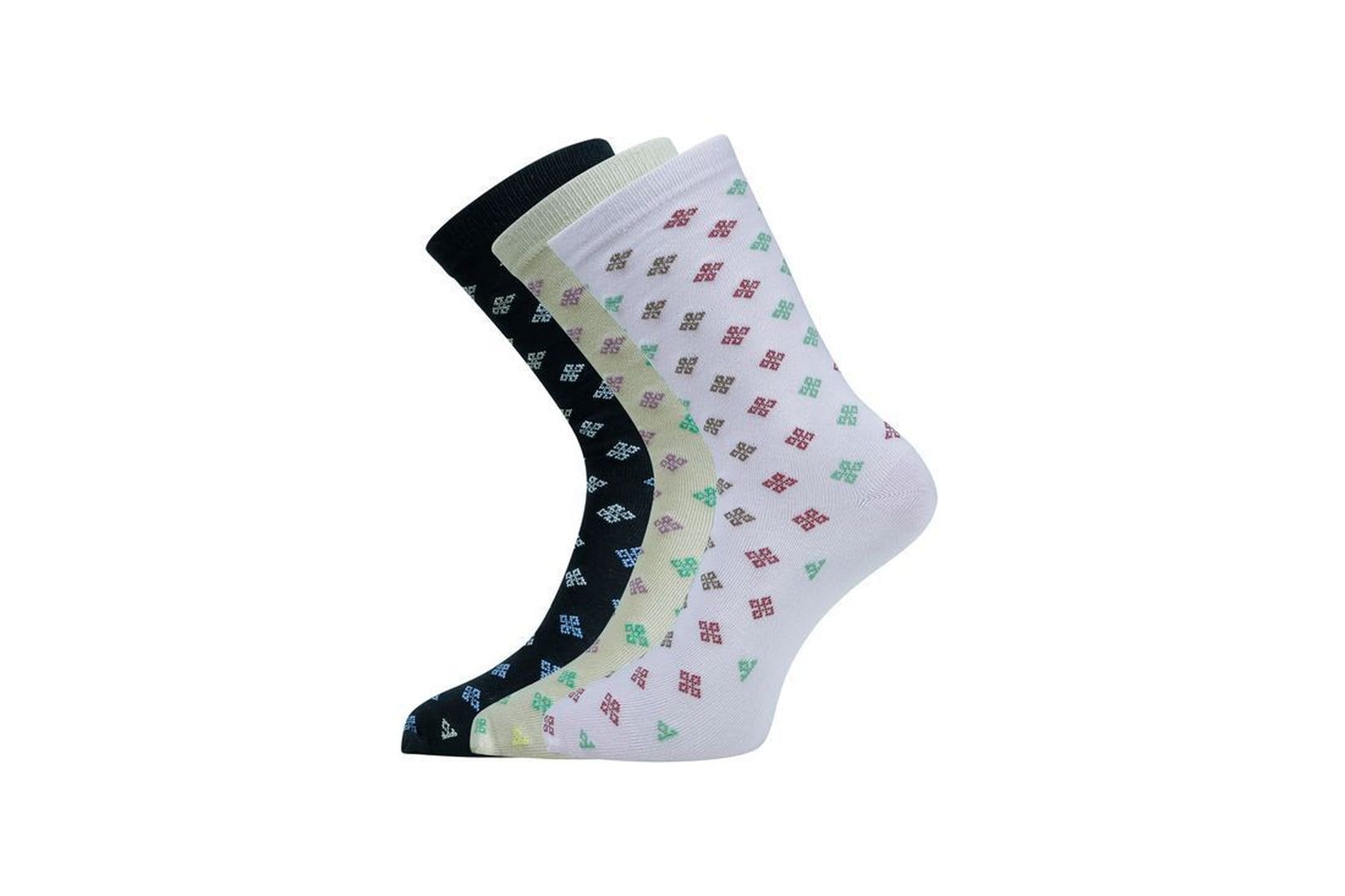 

Montebello Assorted Cotton Calf length socks ( 3 pairs )