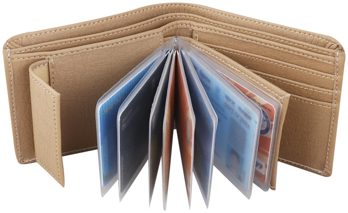 

Moody Max- Men s Beige Leather Wallet (10 card slot Album)