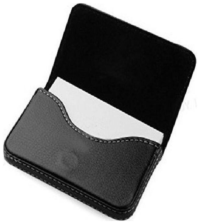 

Mr Alex Pocket Sized Stitched Case Card Holder - Black or Brown (assorted color) Best Valentine Gift