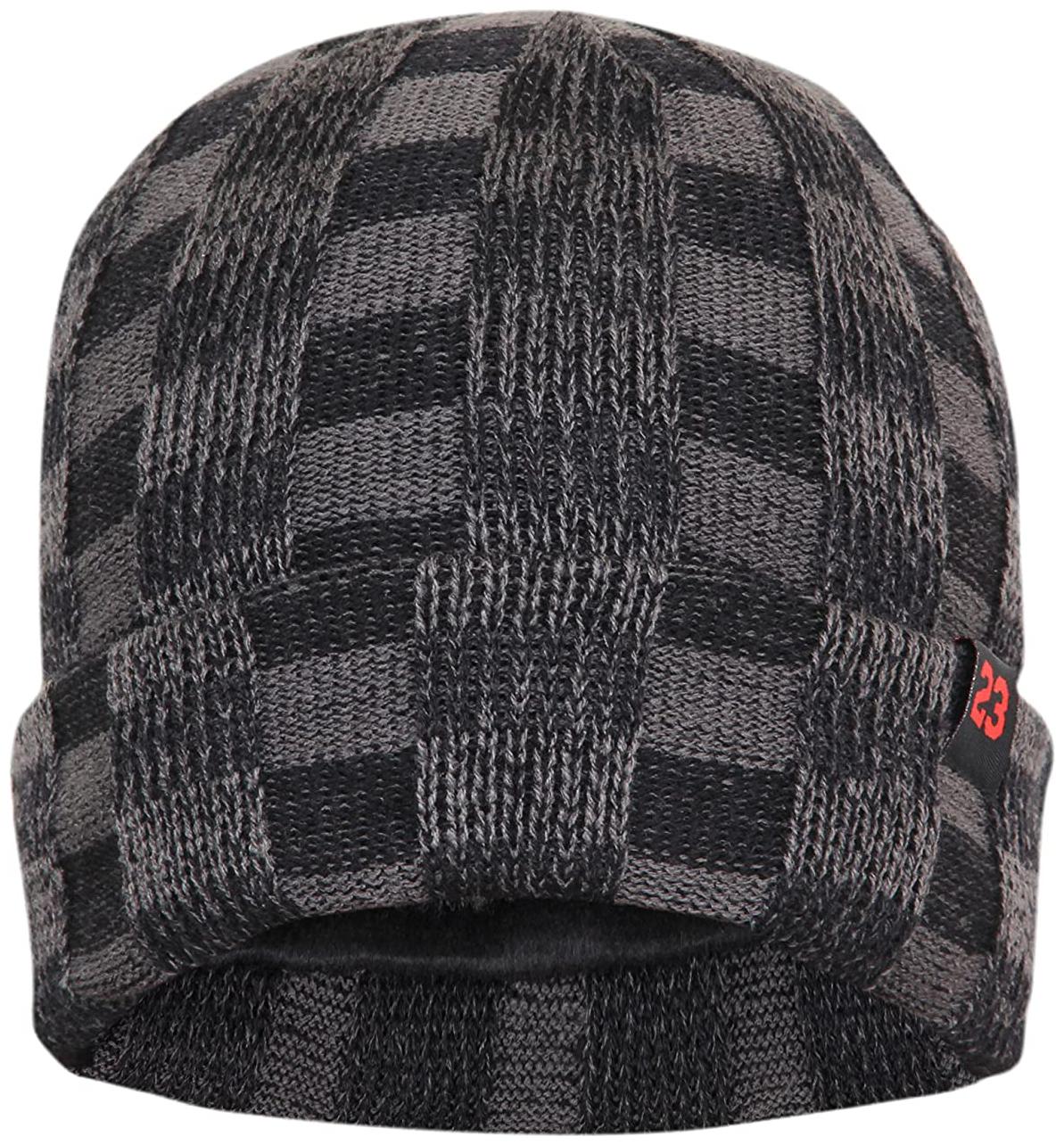 

MS TRADING COMPANY Winter Skull Wool Warmer Cap Thick Stretchable for Men