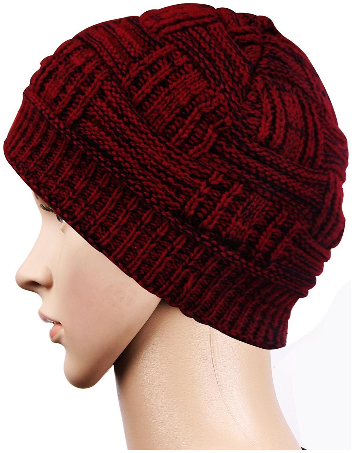 

MS TRADING COMPANY Winter Skull Wool Warmer Cap Thick Stretchable for Men