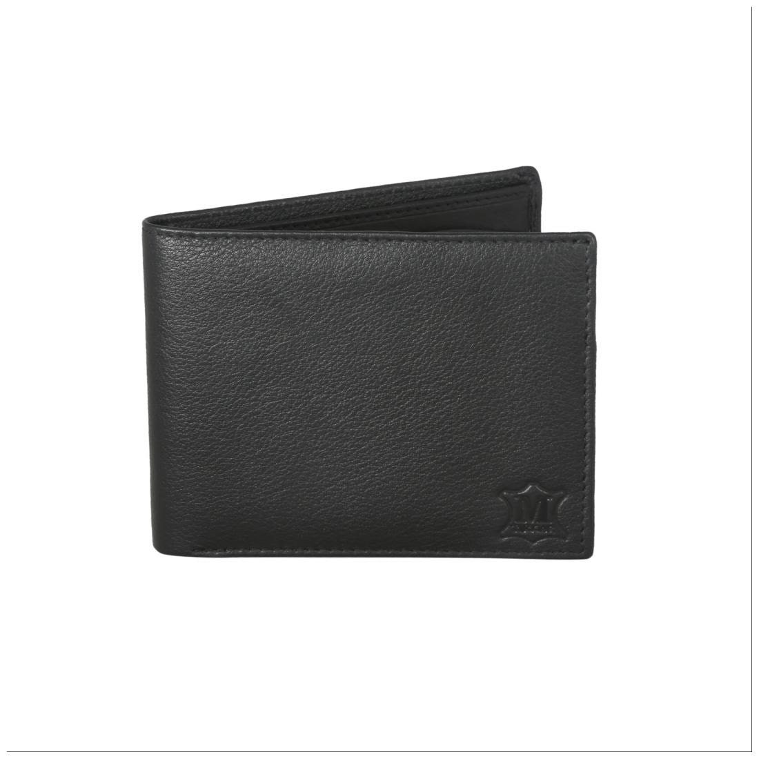 

Mtuggar Pure Leather Real Leather Genuine Leather Black Wallet for Men 806-Blk