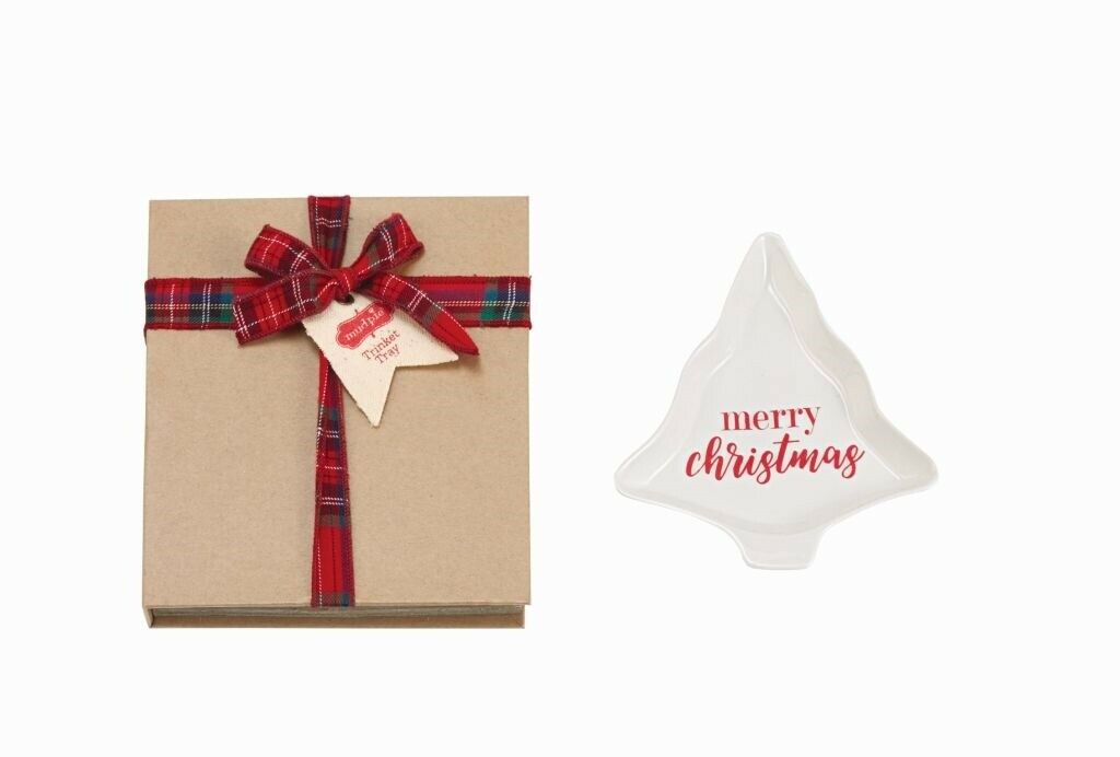 

Mud Pie H9 Ceramic Christmas Tree Boxed Trinket Trays 41260005 Choose Design