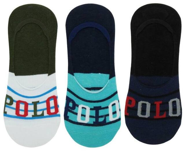Multi Color No Show Socks with POLO Print For Unisex(pack-4 ,Any 4 color)
