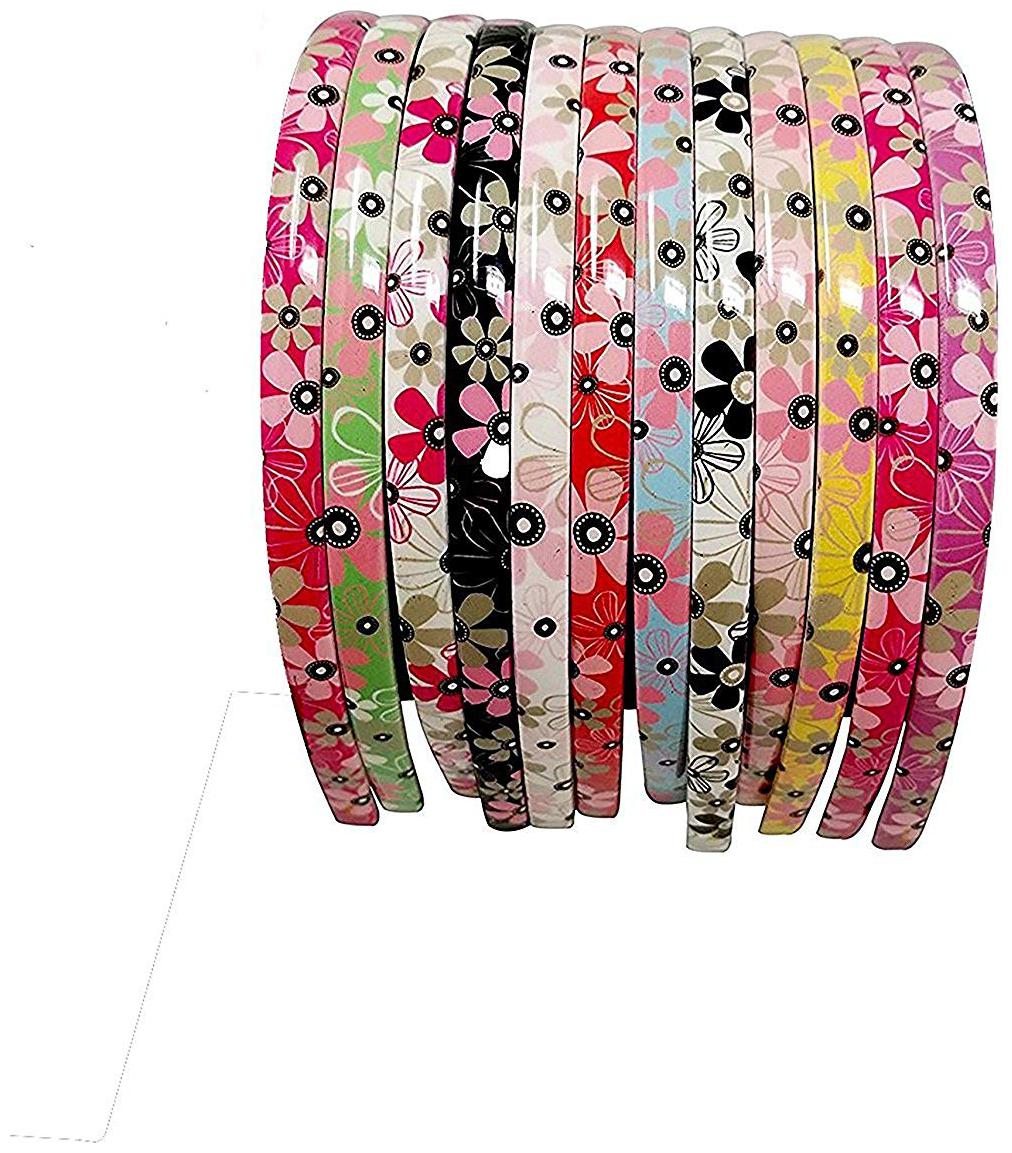 

Multi-Colour Flowers Daily Use Plastic Hair Bands for Girls and Women (Set of 12 Hair Bands)