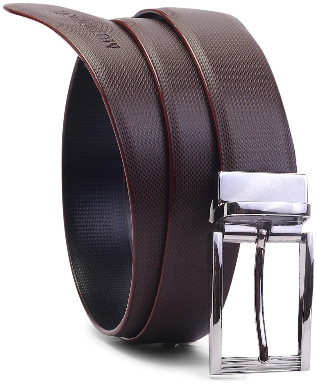 

MUTAQINOTI Men Black Reversible Pu Belt (Size 34 Pack of 1 )