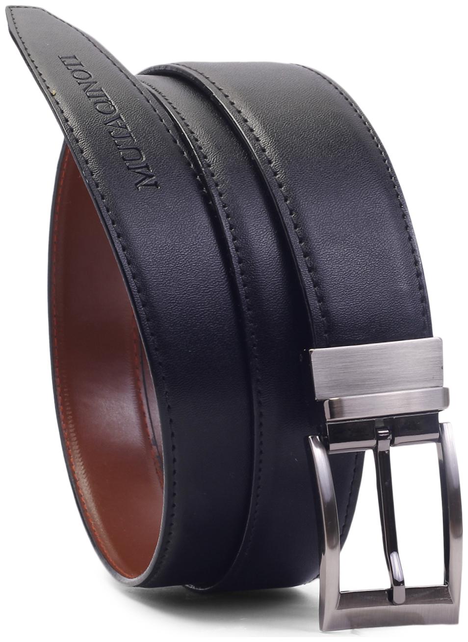 

MUTAQINOTI Men Black Reversible Pu Belt (Size 34 Pack of 1 )