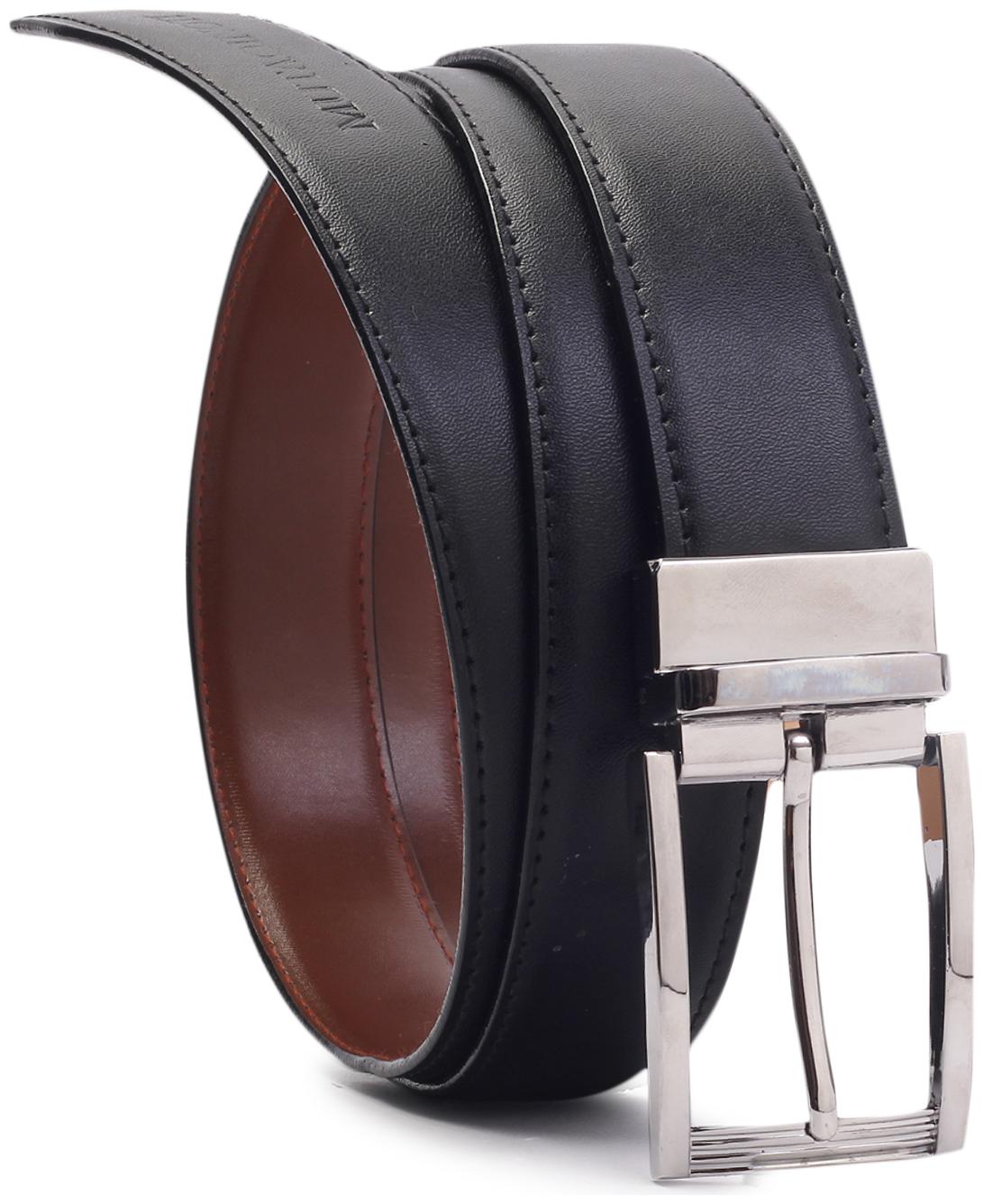 

MUTAQINOTI Men Black Reversible Pu Belt (Size 38 Pack of 1 )