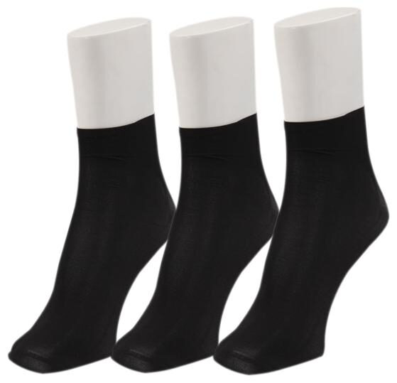 

N2S NEXT2SKIN Ladies Ankle Length Opaque Thumb Socks - Black (Pack of 3 pairs)