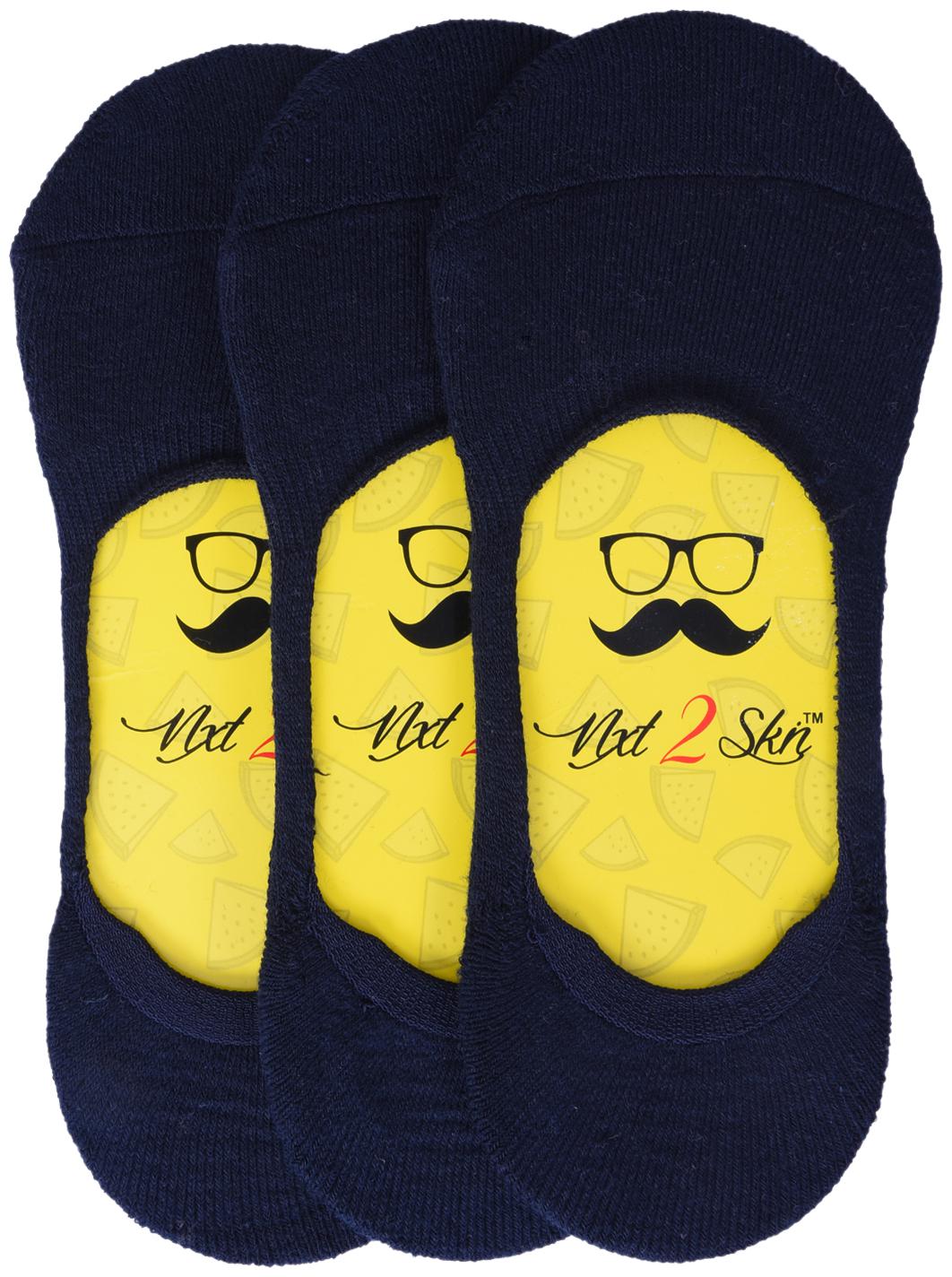 

N2S NEXT2SKIN Navy blue Cotton Ankle length socks ( Pack of 3 )