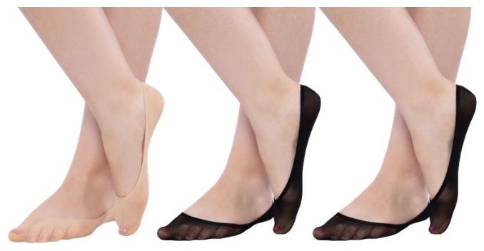 

N2S NEXT2SKIN Women s Sheer Transparent Loafer No Show Hidden Liner Socks - Pack of 3 Pairs (Black Skin Black)