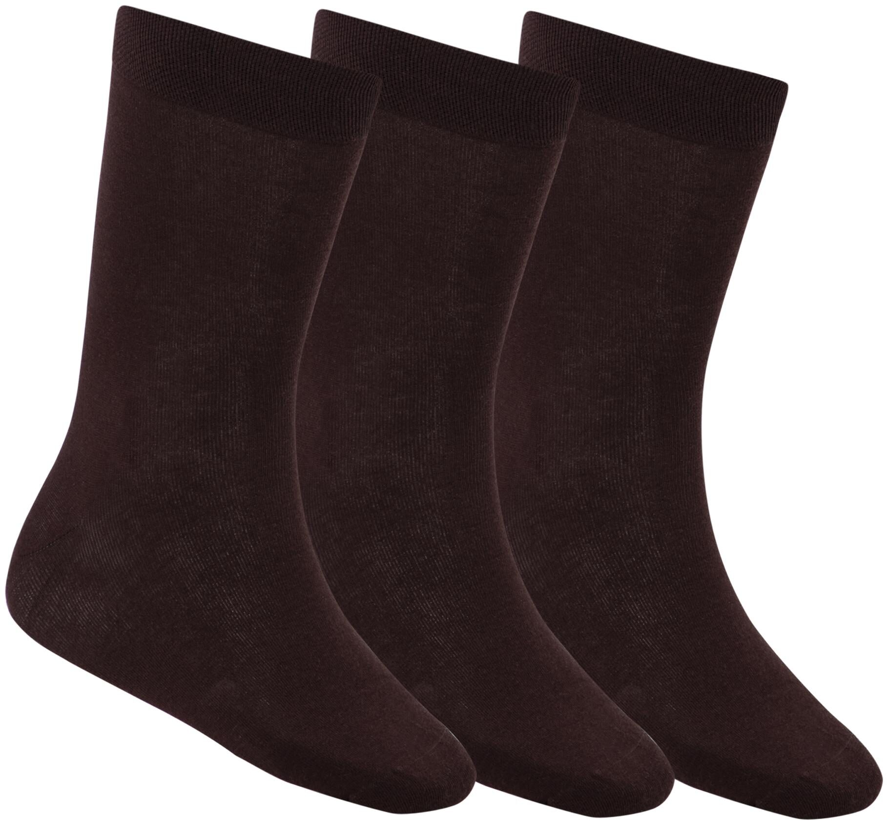 

N2S NEXT2SKIN Brown Cotton Calf length socks ( Pack of 3 )
