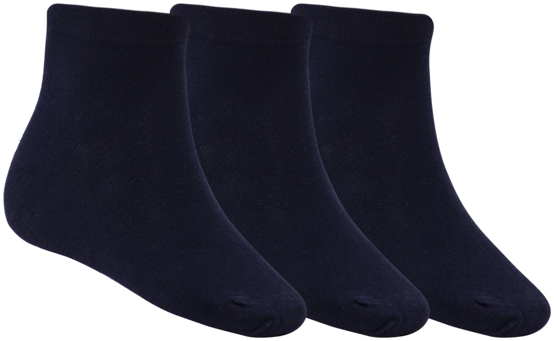 

N2S NEXT2SKIN Navy blue Cotton Ankle length socks ( Pack of 3 )
