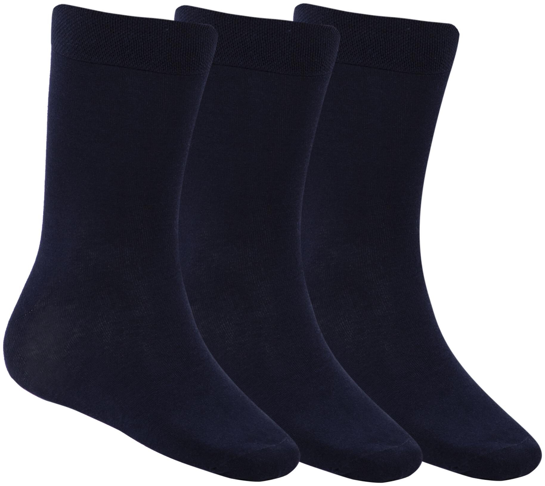 

N2S NEXT2SKIN Navy blue Cotton Calf length socks ( Pack of 3 )
