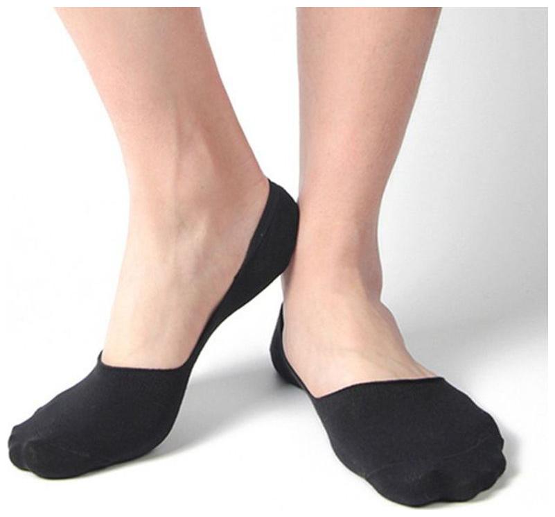 

NAWAB Black No Show Loafer Boat Socks for Men Pack of 2 Pairs