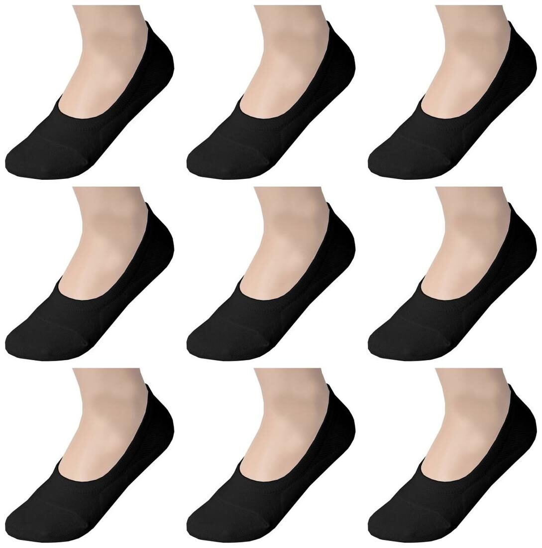 

Nawab Men Boys No Show Loafer Highly Stretchable Boat Socks in Black color(9 PAIR)