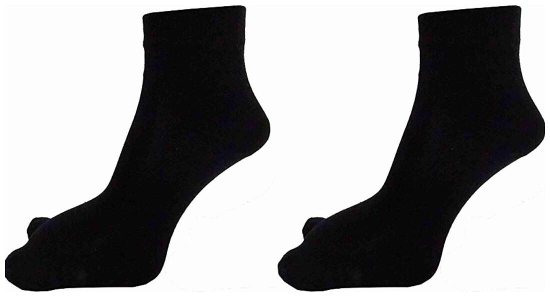 

NAWAB Black Cotton Ankle length socks ( Pack of 2 )