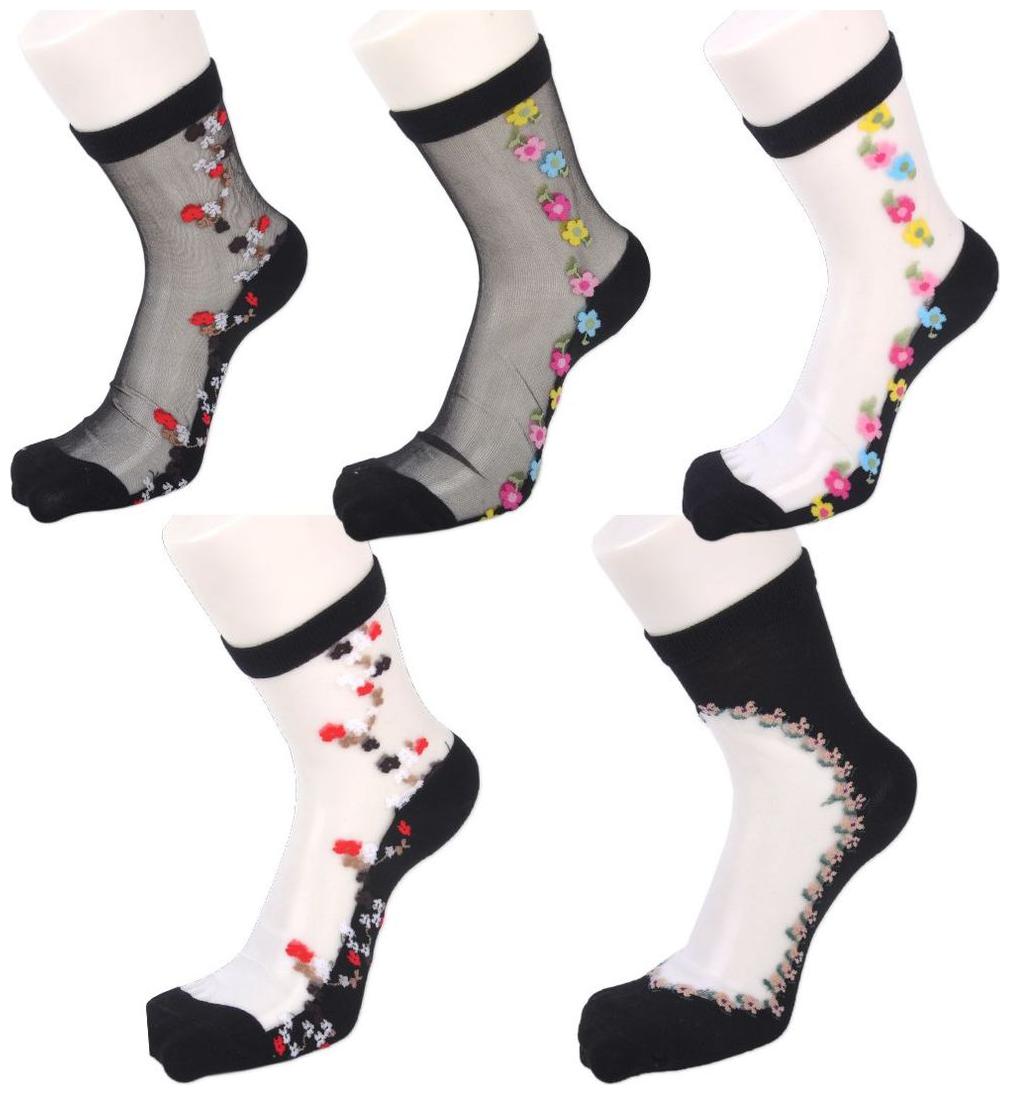 

NAWAB Sheer Multicolor Transparent No Show Socks for Women Girls in Assorted Color (2 PAIRS)