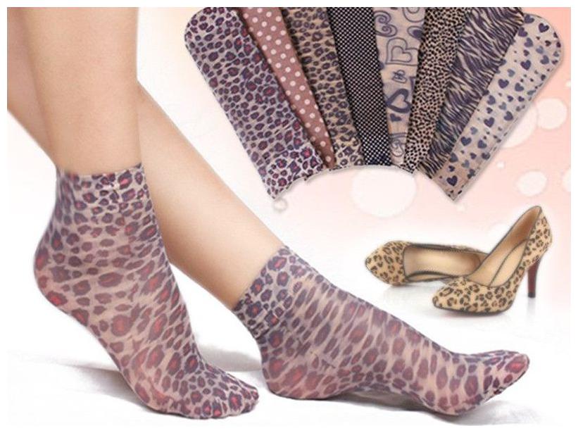 

NAWAB Sheer Transparent Animal Print No Show Ankle Length socks for Women Girls(2 PAIRS)