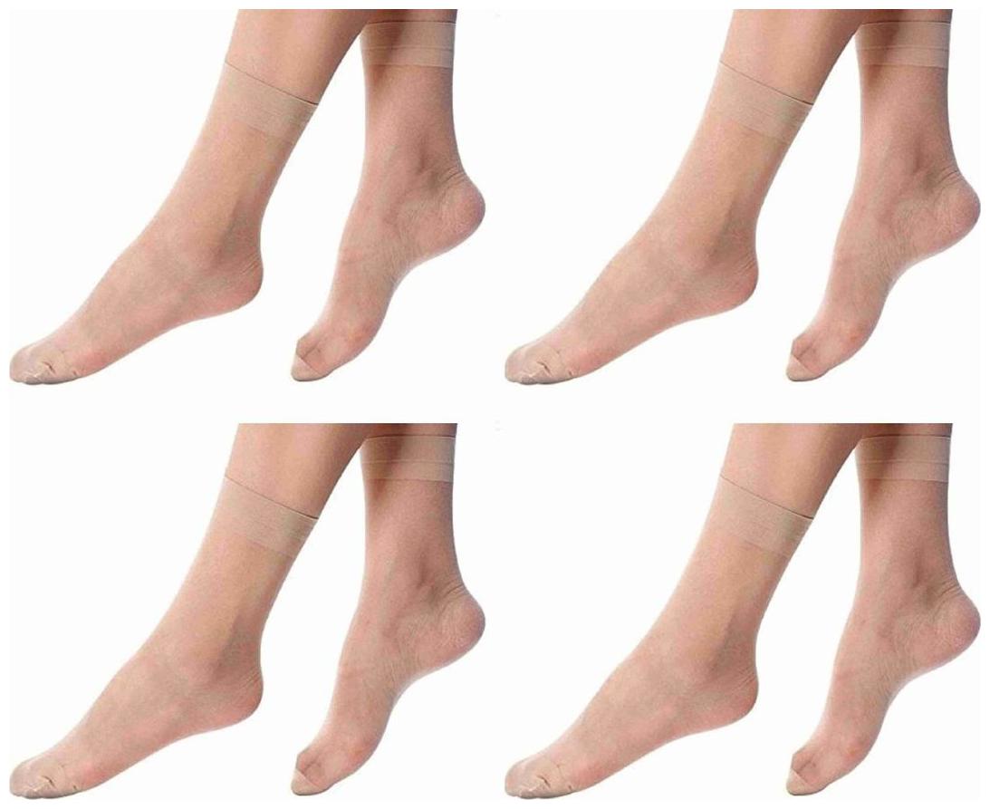 

Nawab Ultra-Thin Transparent Sheer Net Skin Ankle Length No Show Women Girl Socks( 4 PAIR)