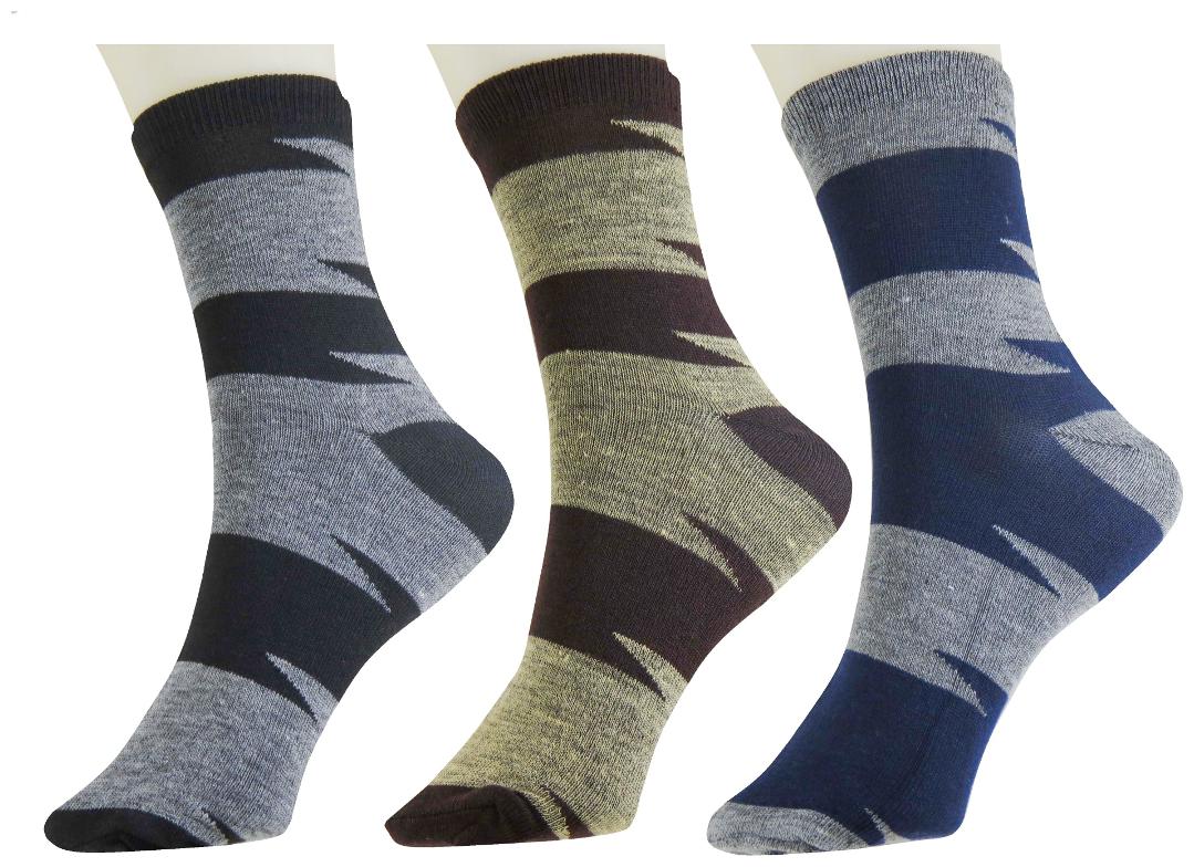 

Neska Moda 3 Pair Men s Cotton Striped Ankle Length Socks-Multicolor S439