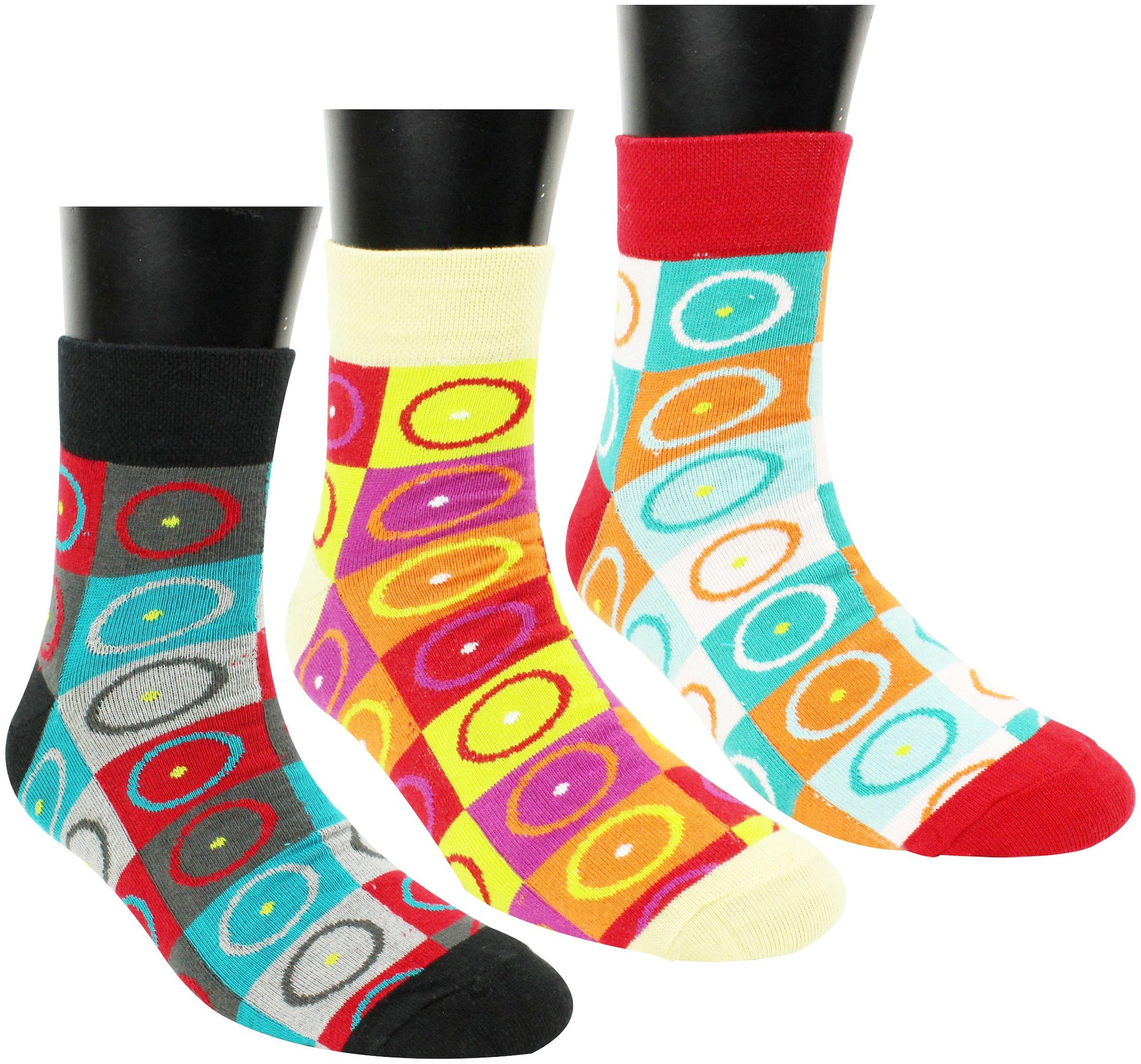 

Neska Moda Premium 3 Pair Women s Exclusive Contemporary Cotton Tribal Ankle Length Socks-Multicolor S302